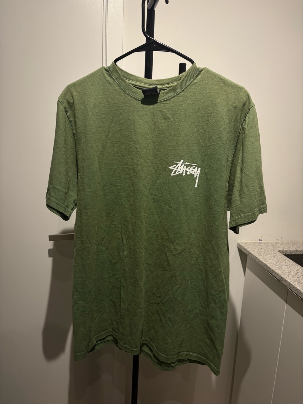Stussy Olive Green Short Sleeve Logo Tee